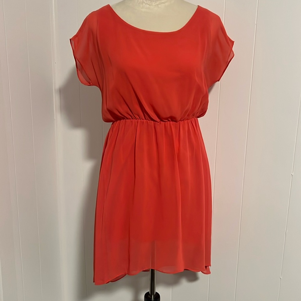 Orange sheer dress